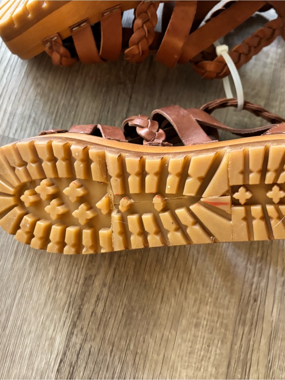 Swedish Hasbeens Gladiator Clogs, distinctive design braided Straps Brown 37 - Picture 4 of 5